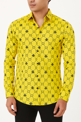 Men's yellow Gucci emboss casual shirt